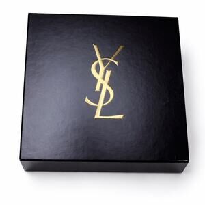 Authentic Yves Saint Laurent Black & Gold Logo Gift Box – Empty Luxury Packaging